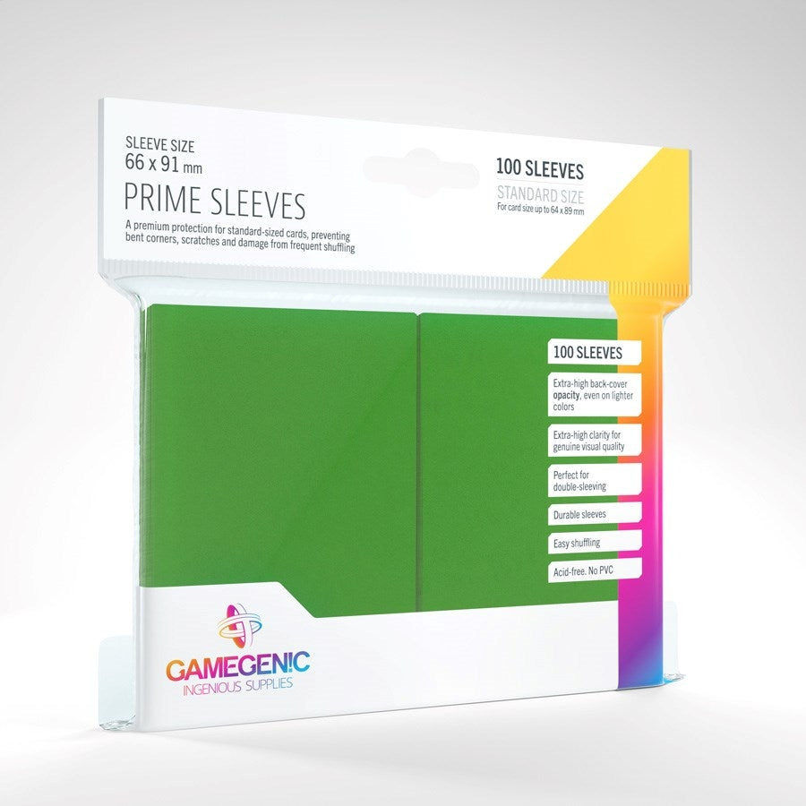 Image for GameGenic Prime Sleeve - Standard Size - Green (100-Pack) - Card Sleeves