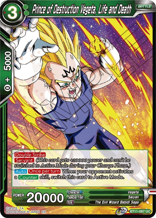 Prince of Destruction Vegeta, Life and Death (BT11-067) (DBS-B11)