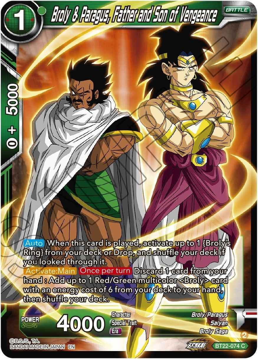 Broly & Paragus, Father and Son of Vengeance (BT22-074) (BT22)