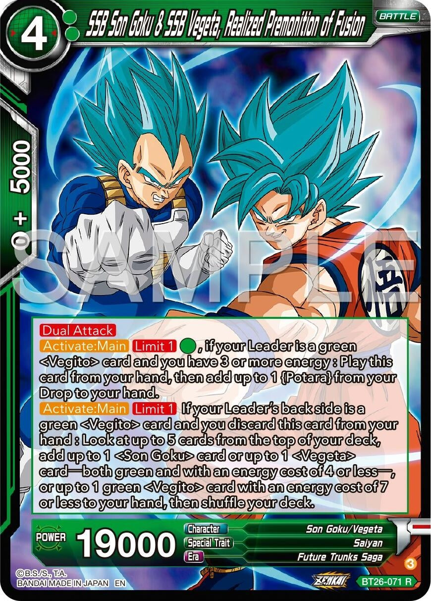 SSB Son Goku & SSB Vegeta, Realized Premonition of Fusion (BT26-071) (BT26)