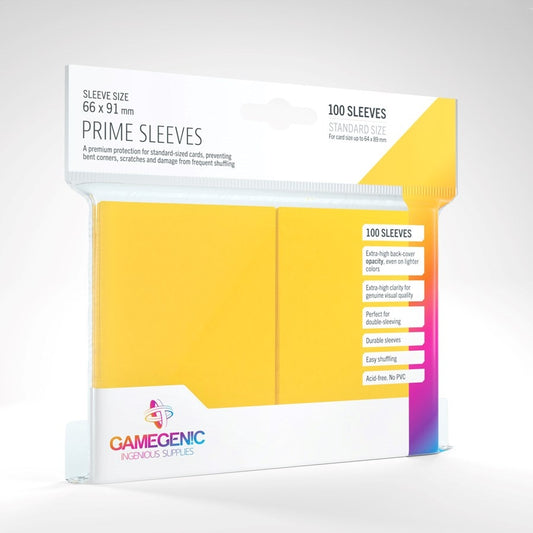 Image for GameGenic Prime Sleeve - Standard Size - Yellow (100-Pack) - Card Sleeves