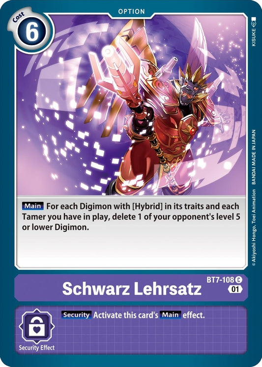 Schwarz Lehrsatz (BT7-108 C) (BT-07)