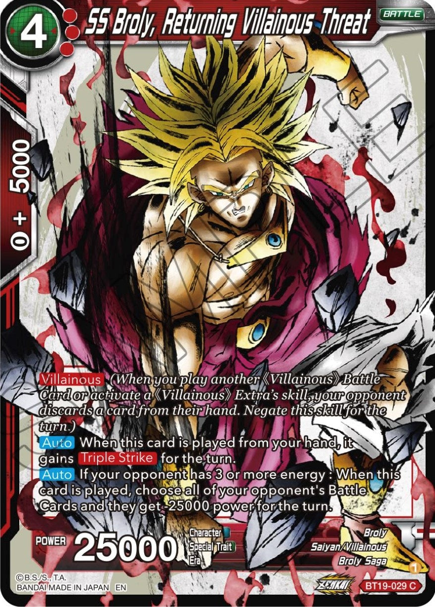 SS Broly, Returning Villainous Threat (BT19-029) (DBS-B19)