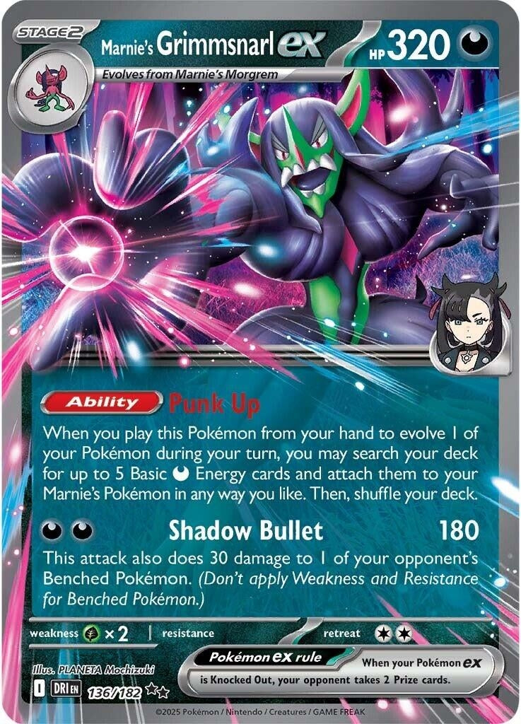 Marnie's Grimmsnarl ex (136/182) (DRI)