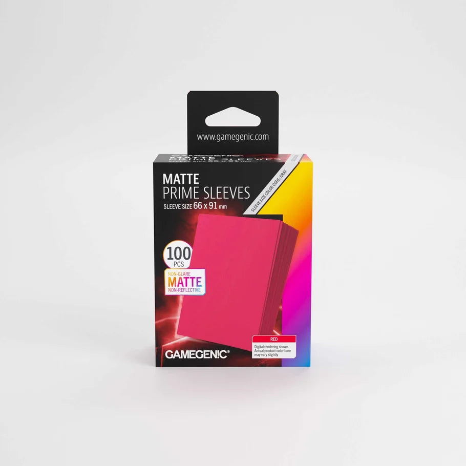 UNIT Gamegenic Matte Prime Sleeves Red 66x91 (100 ct.)