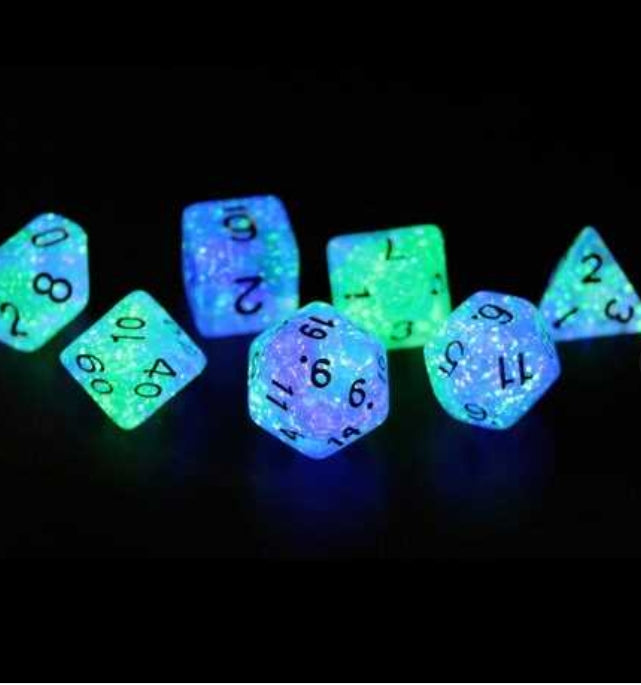 Sirius Dice: Peacock Glowworm Polyhedral Dice Set
