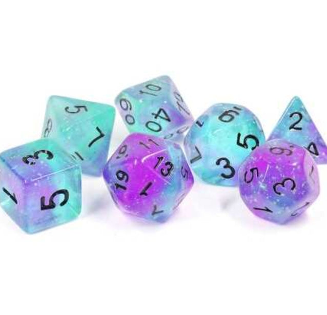 Sirius Dice: Peacock Glowworm Polyhedral Dice Set